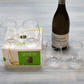 GoVino Wine Glasses – Set of four 12oz wine glasses (dishwasher safe)