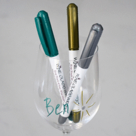 wine glass writer pens