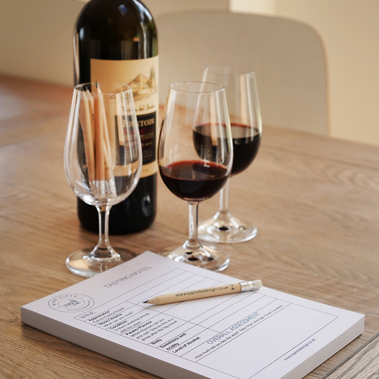 Wine Tasting Note Sheets, Top Note Design
