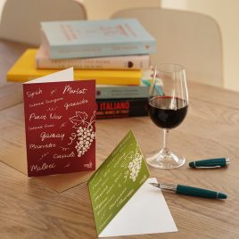 Wine Design Greeting Cards Red and White Wine Grapes